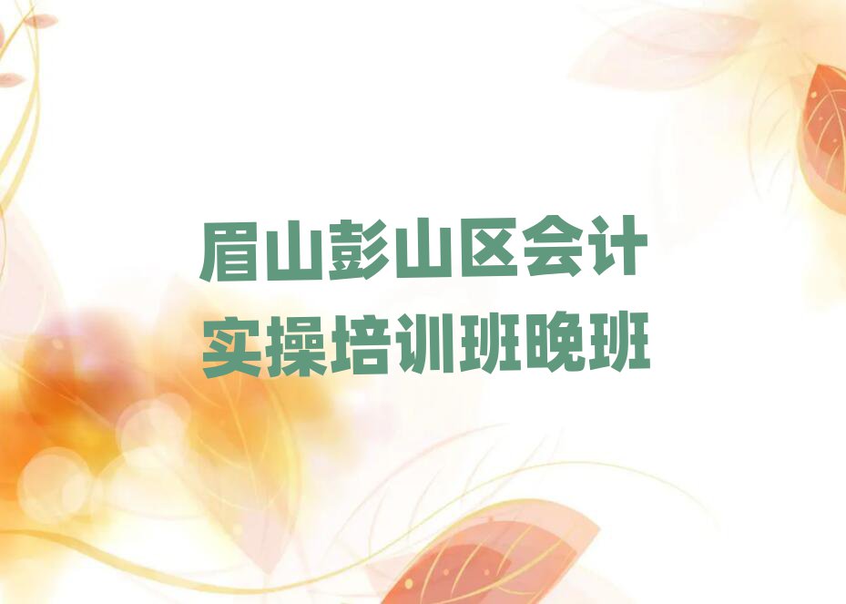 眉山彭山區(qū)會(huì)計(jì)實(shí)操培訓(xùn)班晚班