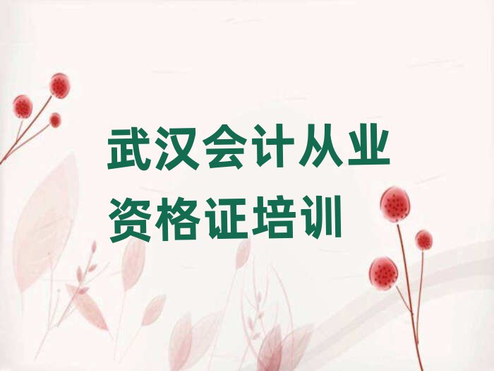 武漢什么會計從業(yè)資格證培訓(xùn)班好排名近期更新