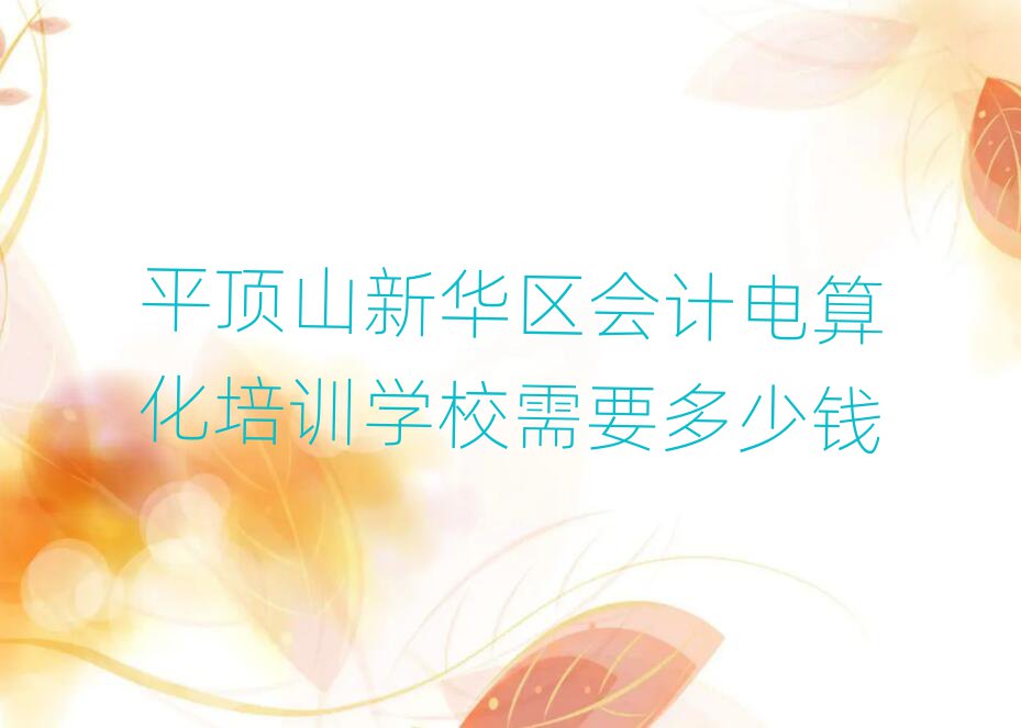 平頂山新華區會計電算化培訓學校需要多少錢