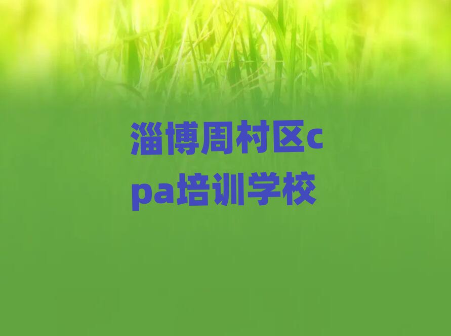 淄博周村區cpa線上培訓十大名單排名甄選